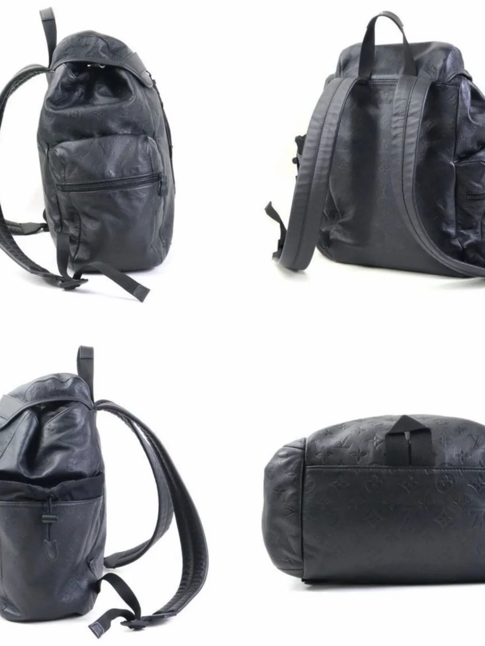 Louis Vuitton Black Embossed Monogram Backpack